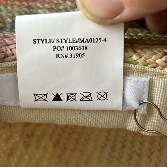 Johnny Was Paula Printed Beach Hat Colorful Floral Woven Toyo Sunhat Boho 57 cm - Picture 11 of 11